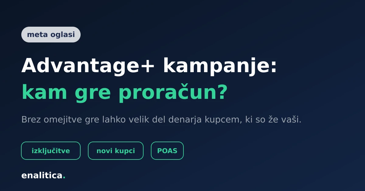 Advantage+ kampanje: kam gre proračun brez omejitev