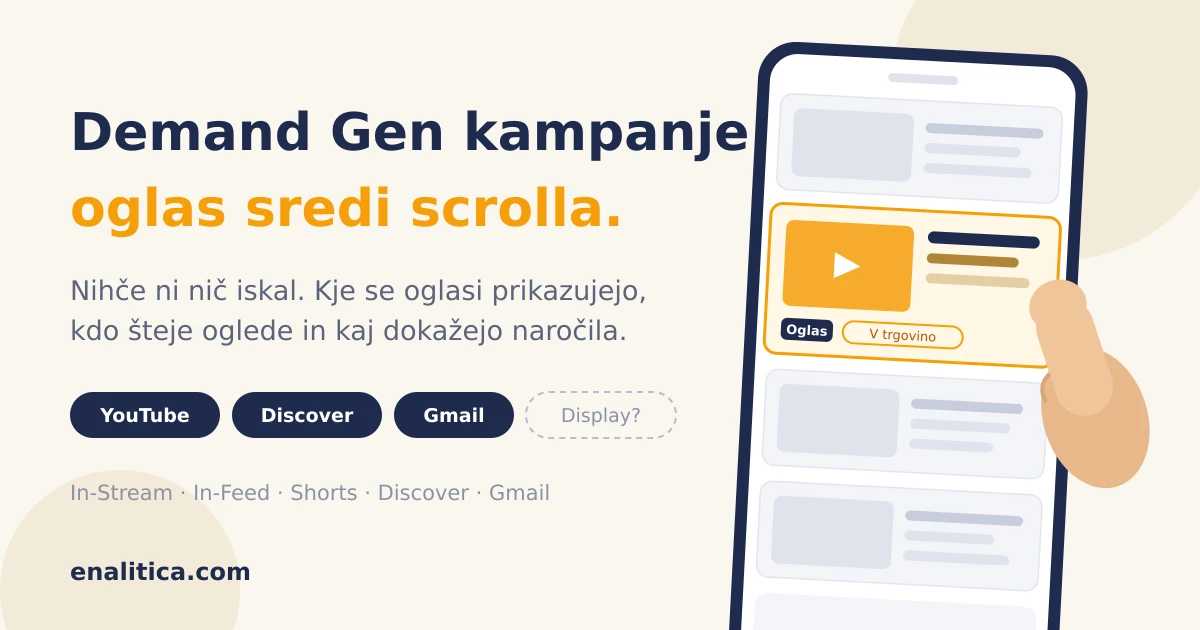 Demand Gen kampanje: kje se prikazujejo in kaj izmerite