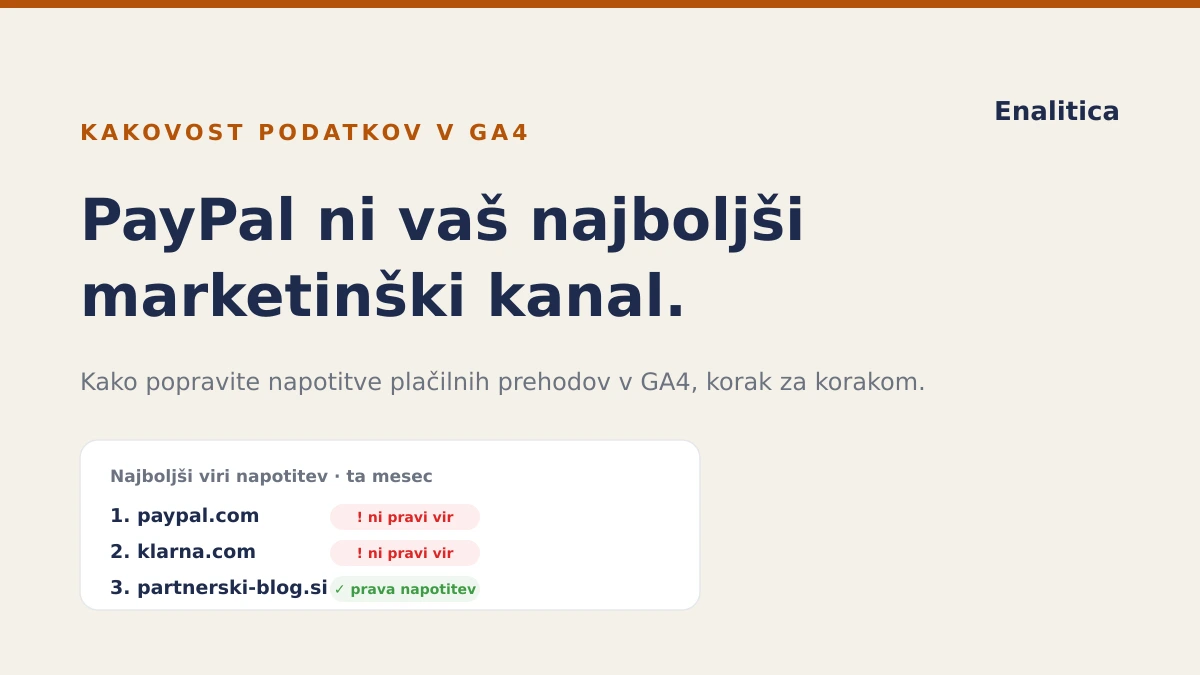 PayPal ni vaš najboljši marketinški kanal: kako v GA4 nastavite neželene napotitve