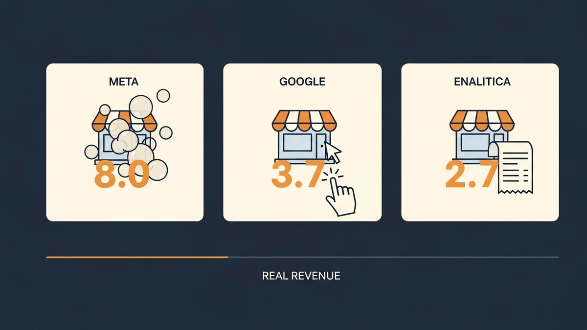 Kako Meta, Google in Enalitica štejejo konverzije