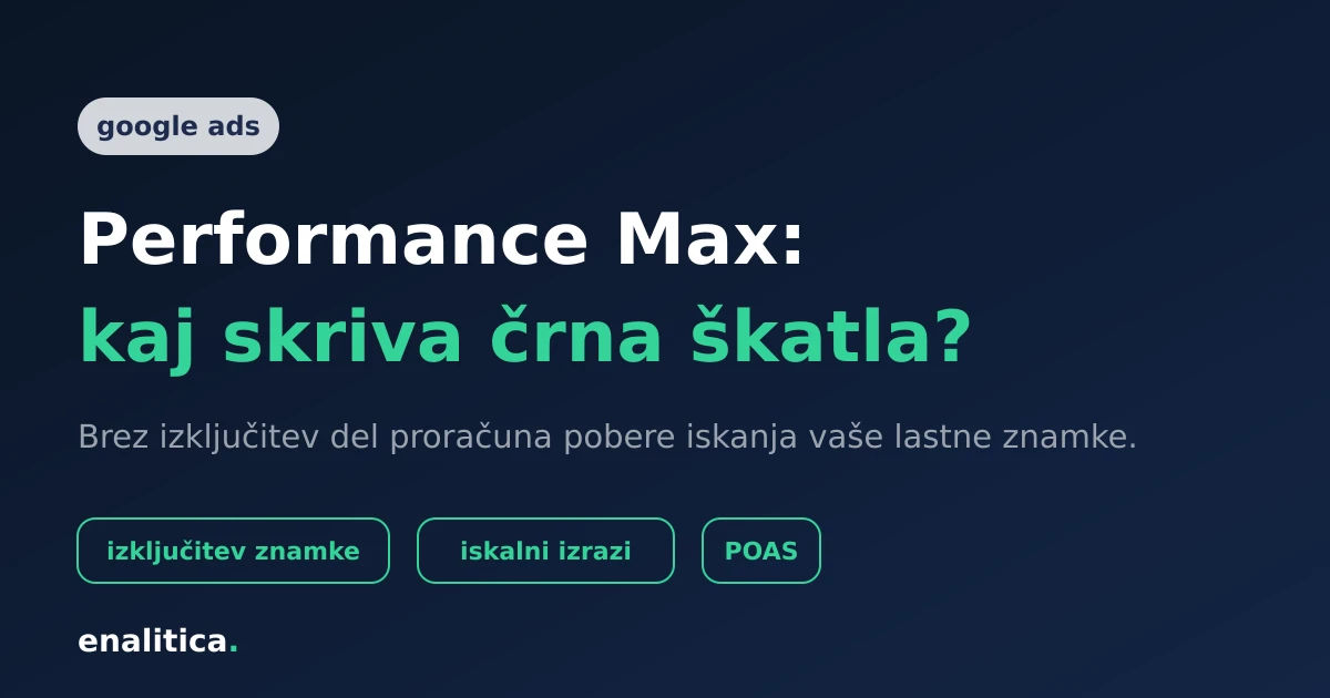 Performance Max kampanje: kaj nadzirate in kam uhaja proračun
