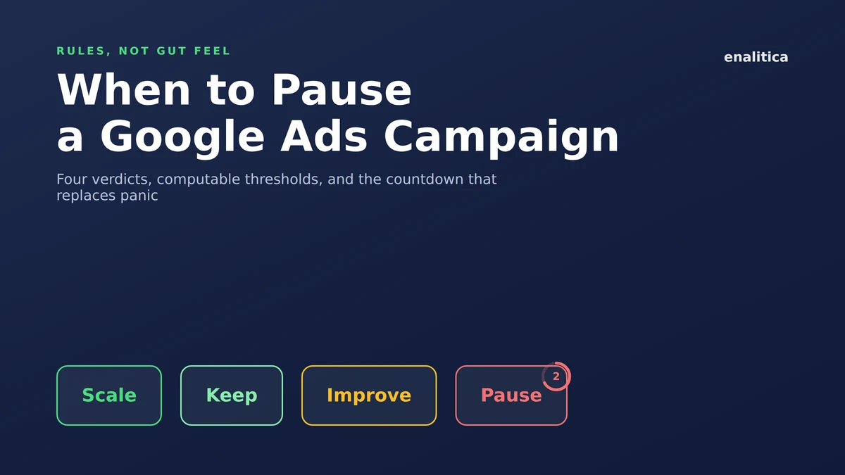 When to Pause a Google Ads Campaign: Rules, Not Gut Feel