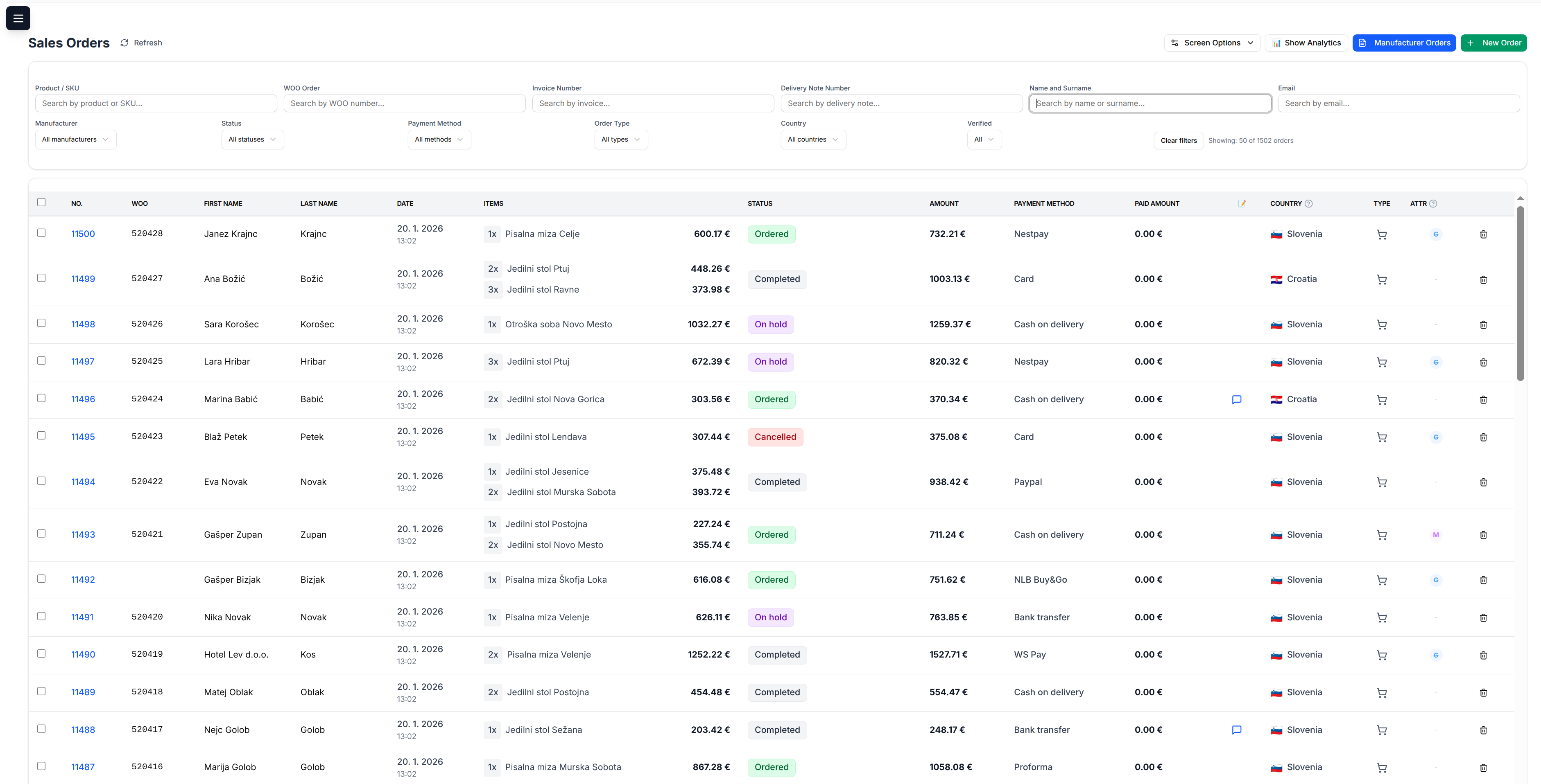 Unified Orders Dashboard